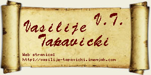 Vasilije Tapavički vizit kartica